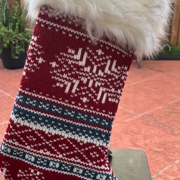 Other - Red and White Knit Christmas Stocking by House and Garden